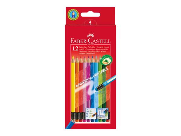 Faber-Castell - Farbstift - mit Radierer (Packung mit 12)