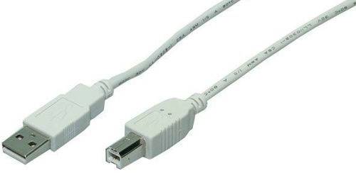 LogiLink Kabel USB 2.0 Anschluss A->B 2x Stecker, grau, 5m-1