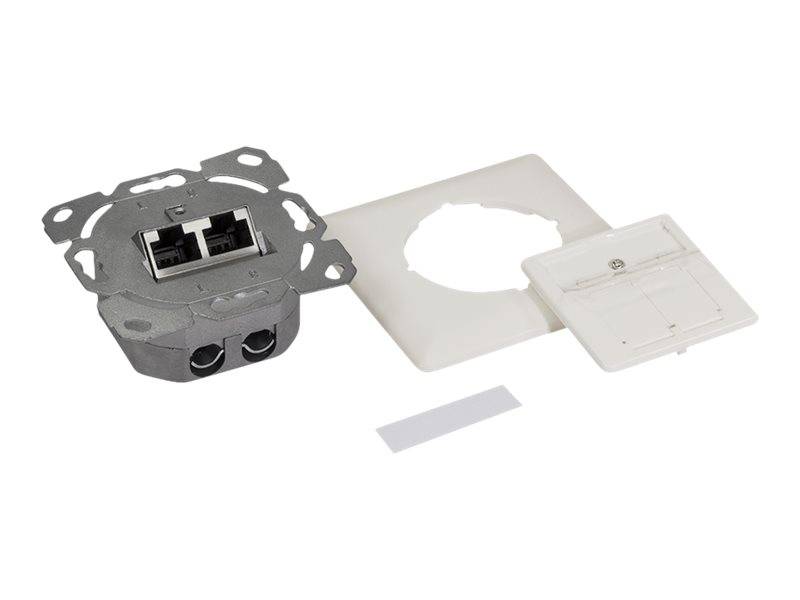 LogiLink Cat.6A Netzwerkdose UP2x RJ45 geschirmt reinweiß - Weiß-0