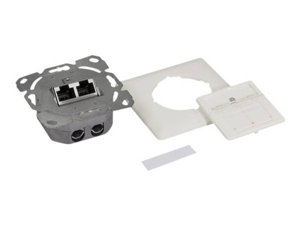 LogiLink Cat.6A Netzwerkdose UP2x RJ45 geschirmt reinweiß - Weiß