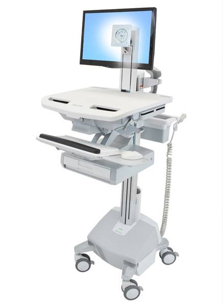Ergotron - Wagen - für LCD-Display / PC-Ausrüstung - medizinisch - Aluminium, verzinker Stahl, hochwertiger Kunststoff --1