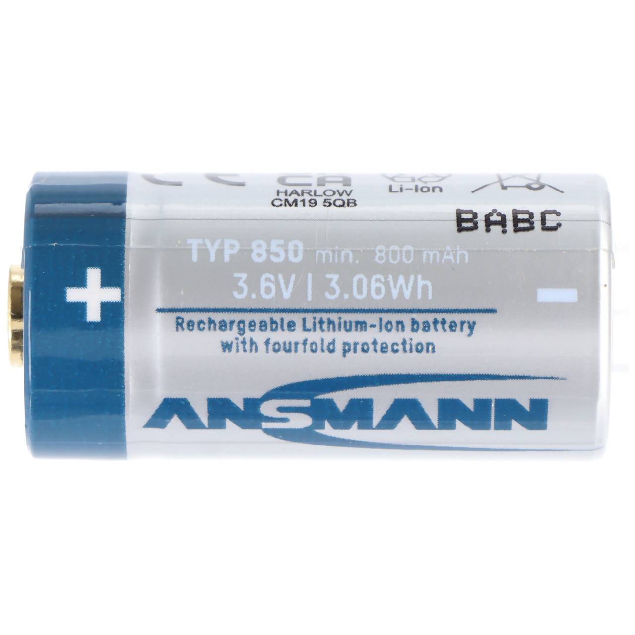 CR123 A Li-Ion Akku mit 3,6V - 3,7 Volt, 850mAh 8 Stück und LCD-Schnell-Ladegerät-3