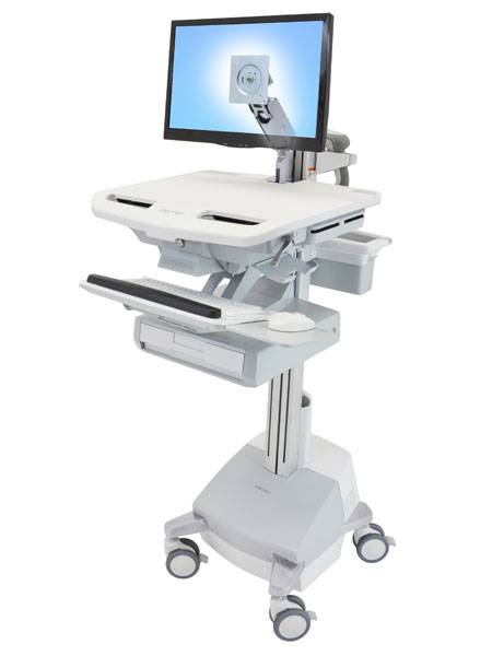 Ergotron - Wagen - offene Architektur - für LCD-Display / PC-Ausrüstung - verriegelbar - medizinisch - Aluminium, verzin-1