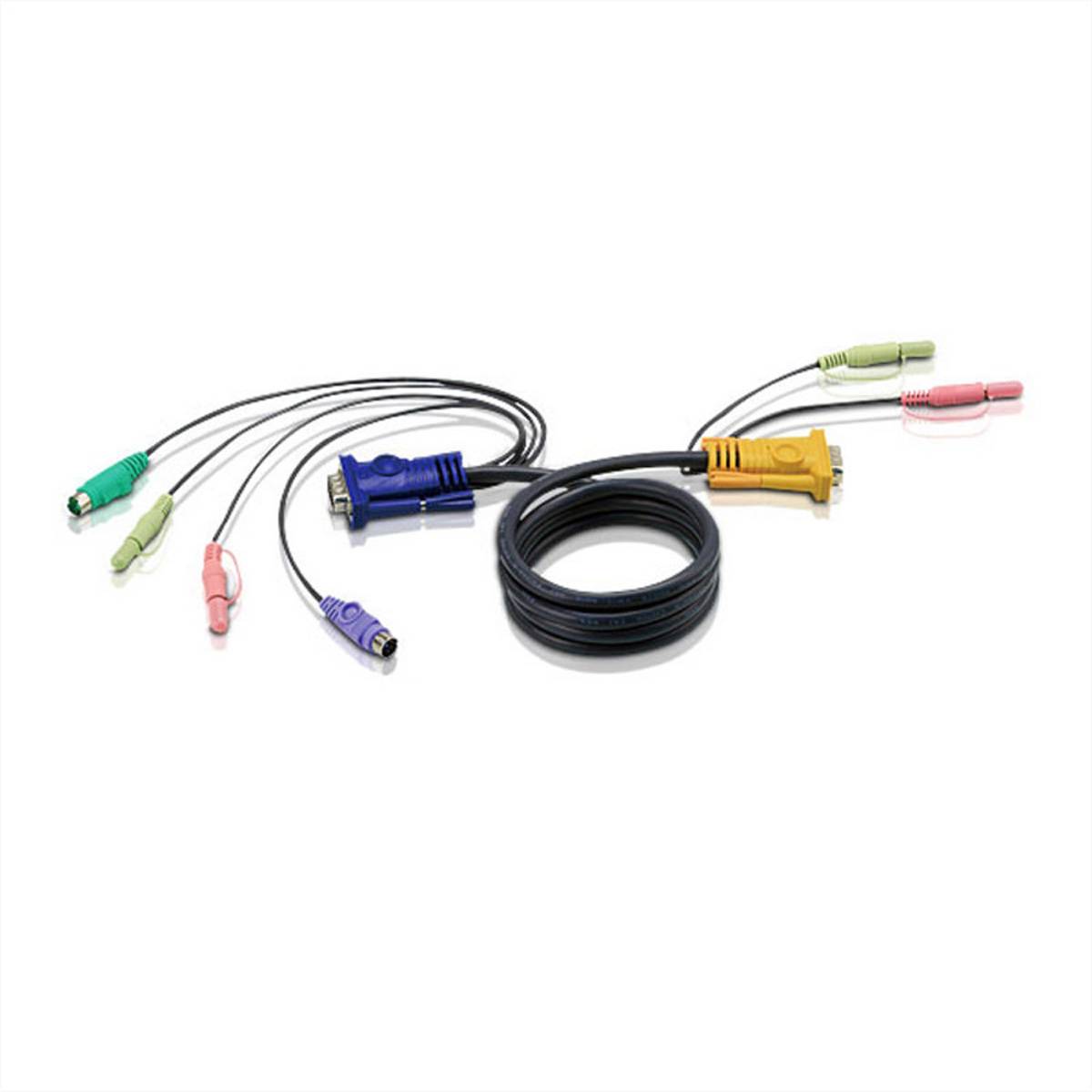 ATEN KVM Kabel [1x PS/2, PS/2, Klinkenstecker 3.5 mm, Klinkenstecker 3.5 mm, VGA - 1x VGA, Klinkenstecker 3.5 mm, Klinke-1