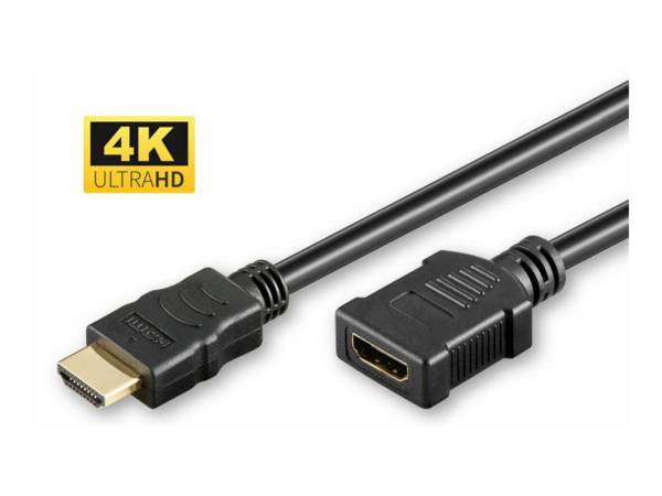 MicroConnect - Ultra High Speed - HDMI-Verlängerungskabel - HDMI männlich zu HDMI weiblich - 1 m - Schwarz - unterstützt