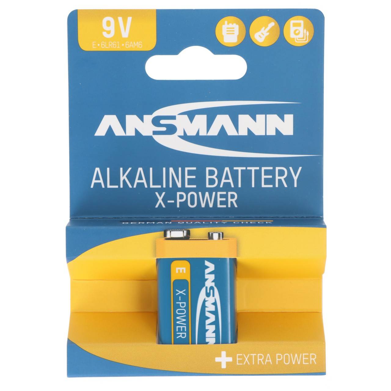 Ansmann X-Power Alkaline Batterie 9V, 6LR61, 1er Papierblister-0