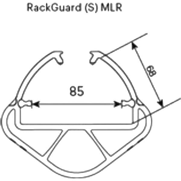 Regalanfahrschutz RackGuard Polypropylen Höhe 400 mm Regalbeinbreite bis 85 mm Regalbeintiefe bis 68 mm ab 21-2
