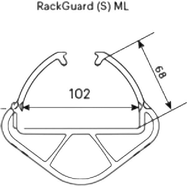 Regalanfahrschutz RackGuard Polypropylen Höhe 400 mm Regalbeinbreite bis 102 mm Regalbeintiefe bis 68 mm ab 21-2