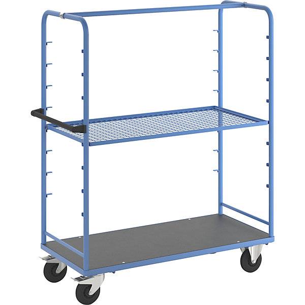 Regalwagen für 8 Etagenböden inkl. 1 Etagenboden mit Gitterboden. TAKKT Industrial & Packaging GmbH 83486149-0