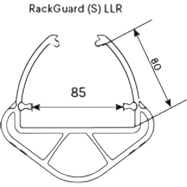Regalanfahrschutz RackGuard Polypropylen Höhe 400 mm Regalbeinbreite bis 85 mm Regalbeintiefe bis 80 mm ab 18-2
