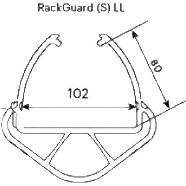 Regalanfahrschutz RackGuard Polypropylen Höhe 400 mm Regalbeinbreite bis 102 mm Regalbeintiefe bis 80 mm ab 18-2