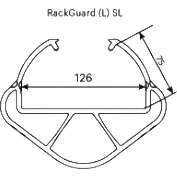 Regalanfahrschutz RackGuard Polypropylen Höhe 400 mm Regalbeinbreite bis 126 mm Regalbeintiefe bis 75 mm ab 16-2