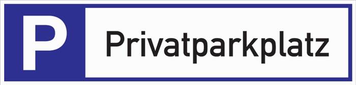 Parkplatzbeschilderung Privatparkplatz L460xB110mm Alu.weiß/blau/schwarz-0