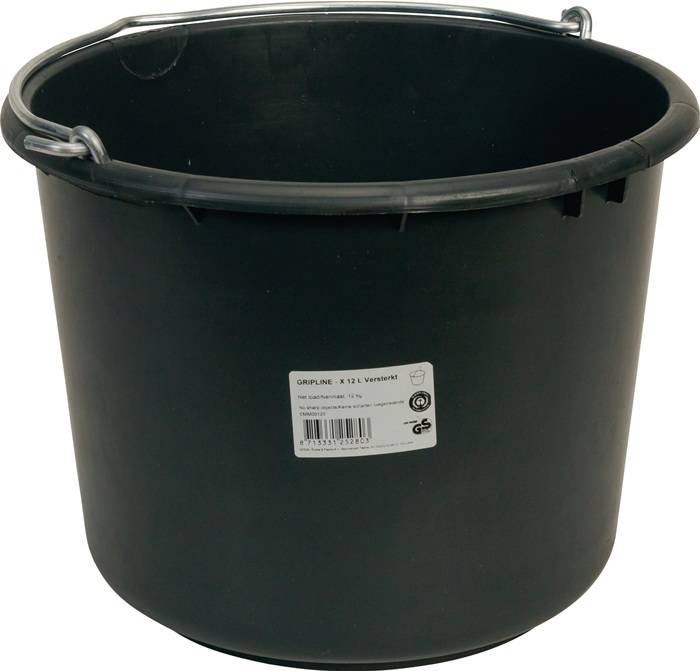 Baueimer GRIPLINE X 12l schwer,verstärkt schwarz Ku.-3