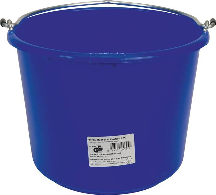 Baueimer GRIPLINE C 12l kranbar,TÜV-GS gepr.blau Ku.-2
