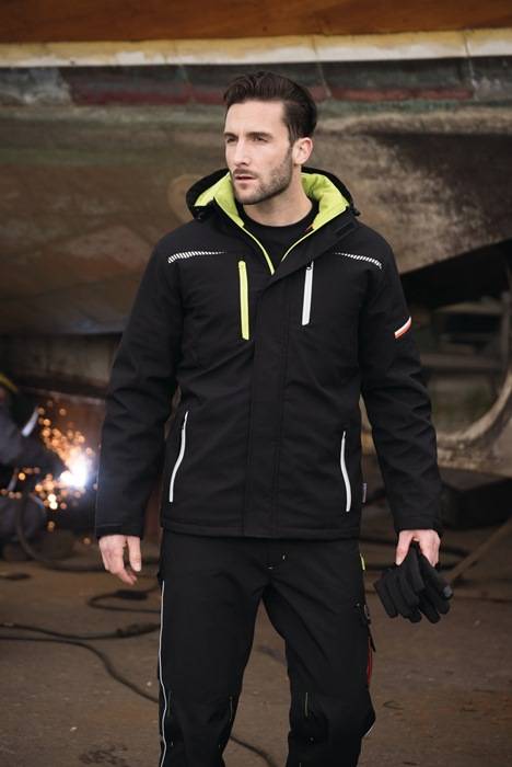 Softshell-Berufsparka Terrax Workwear Gr.M schwarz/limette TERRAX-0