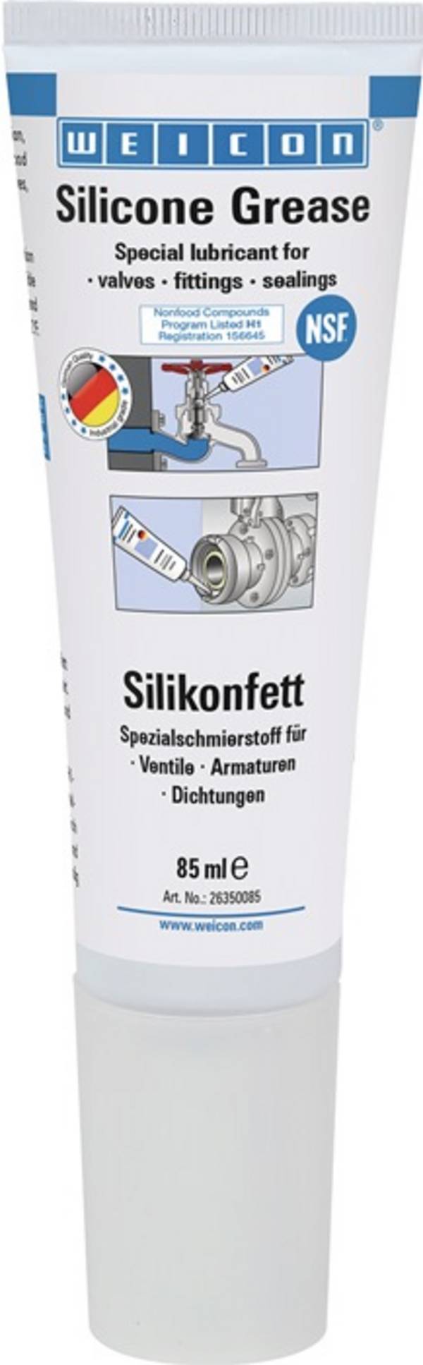Silikonfett NSF-H1 transp.85g Tube WEICON