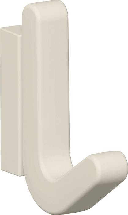 Einzelhaken Ser.477 matt,elastisch Ku.(TPU) 99 reinweiß H.68mm HEWI-0