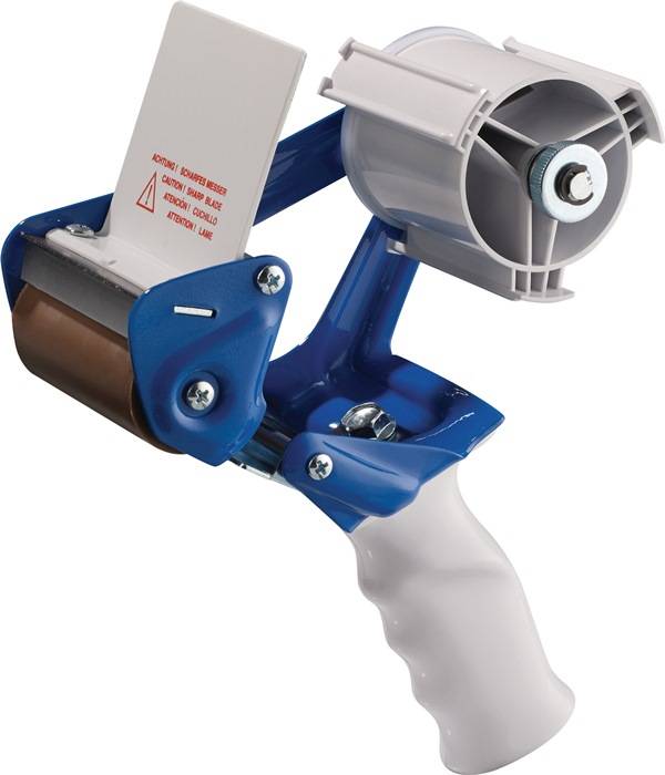 Handabroller Profi K75B, blau/weiß, Metall, für Bandbreite bis 75 mm-0