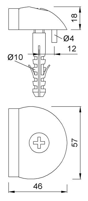 Bodentürpuffer 2001.82 D.57mm H.18mm VA ma Dübelmontage KWS-1