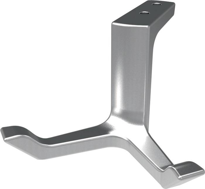 Decken-Mantelhaken 0200 zweifach A.87mm Alu.silberf.elox.H.49mm HERMETA