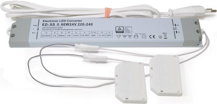 L & S DEUTSCHLAND GmbH LED-Konverter 230 V 24 V 60 W 2x6-fach Verteiler L&S 2000425-0