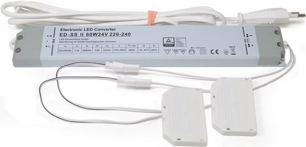 L & S DEUTSCHLAND GmbH LED-Konverter 230 V 24 V 60 W 2x6-fach Verteiler L&S 2000425