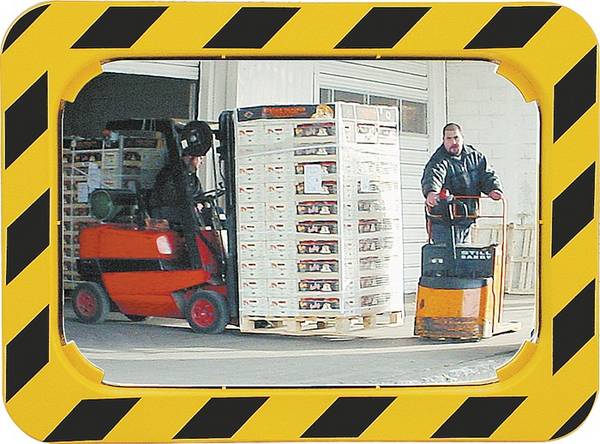 Sicherheits-/Verkehrsspiegel H600xB800mm Kunststoff,gelb/schwarz f.2 Richtungen