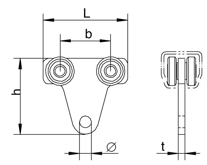 Rollapparat 1110 1110 f. Pro 100 STA galv. gelb verz. 45kg HELM-1