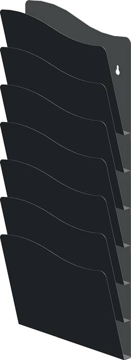 Prospekthalter H560xB240xTmm Anz.Fächer 7 DIN A4 Metall schwarz