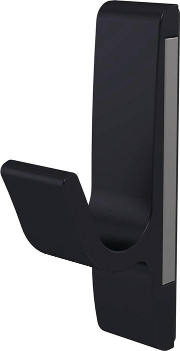 Magnet-Mantelhaken 0150 einfach A.40mm Alu.schwarz ku.-besch.H.85mm HERMETA-0