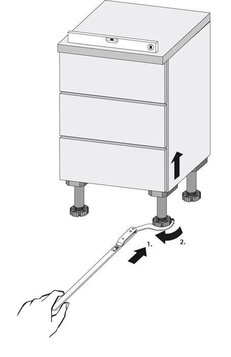 Sockelverstellwerkzeug Metall b.300kg HETTICH-1