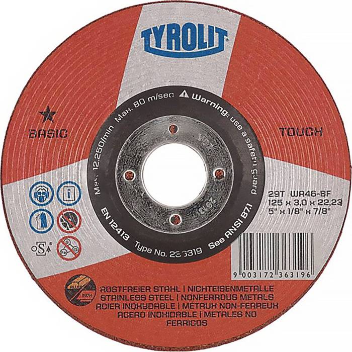 Schruppscheibe BASIC TOUCH D125xS3mmKörnung 46 gekr.TYROLIT-0