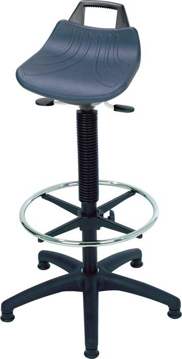 Stehhilfe PU-Integralschaum Sitz-H.610-860mm Ku.-Fußkreuz Fußr./Bodengl.LOTZ-0