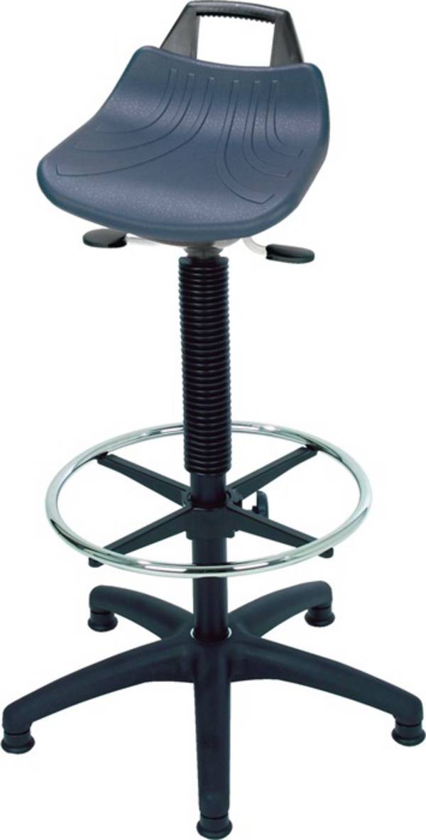 Stehhilfe PU-Integralschaum Sitz-H.610-860mm Ku.-Fußkreuz Fußr./Bodengl.LOTZ