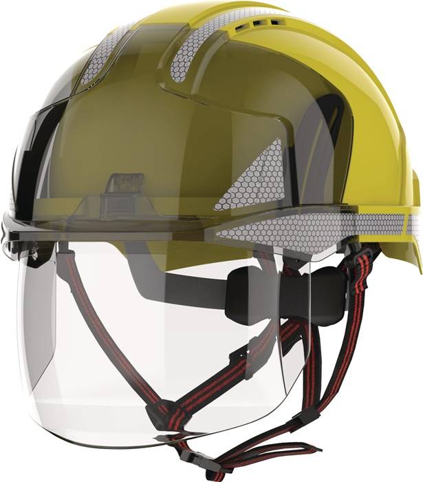 Industriekletterhelm EVO® VISTAshield® Dualswitch? gelb/rauch ABS