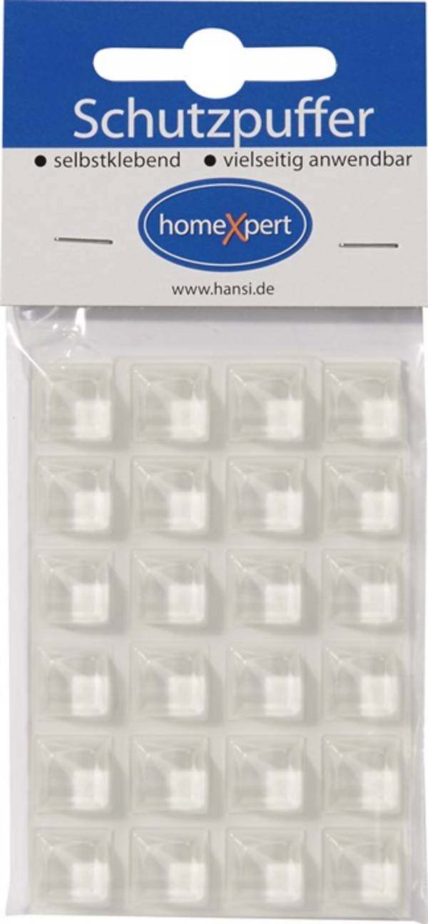 Schutzpuffer Clear 12,6mm Ku.transp.Quadrat selbstkl.