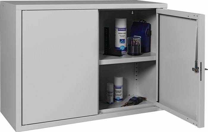 Hängeschrank H600xB800xT300mm Vollblech,1 BD lichtgrau/lichtgrau-2