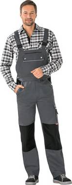 Latzhose Canvas 320 Gr.56 grau/schwarz PLANAM