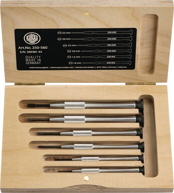 Feinmechanikerschraubendrehersatz 250 6tlg.Schlitz TURNUS