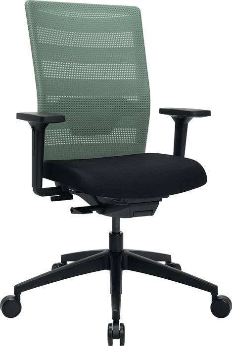 Bürodrehstuhl m.Synchr.-Techn.schwarz/mint 420-540mm m.Lehnen Trgf.110kg TOPSTAR