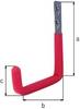Wandhaken U-Form Rotgummi A.250mm STA roh verz.H.300mm D.12mm GAH
