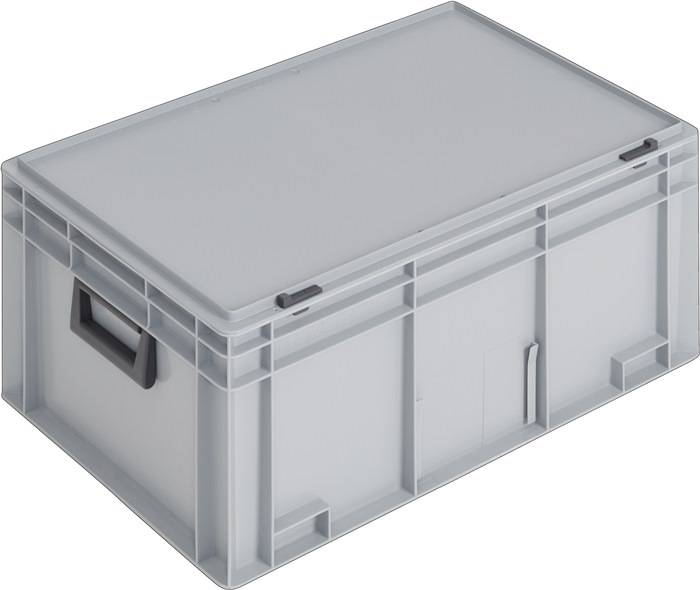 Ku.-Koffer L600xB400xH293mm PP 2 Griffe Schiebeverschluss grau 55l LOCKWEILER-0