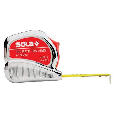 Taschenrollbandmaß TRI-MATIC L.5m B.19mm mm/cm EG I Ku.Stopptaste SOLA-0