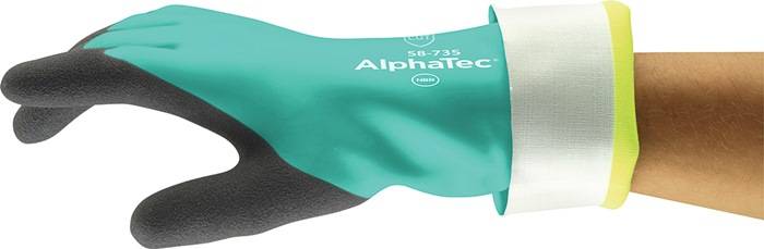 Chemiehandschuh AlphaTec 58-735 Gr.9 grün EN 388,EN 374 PSA III ANSELL-0