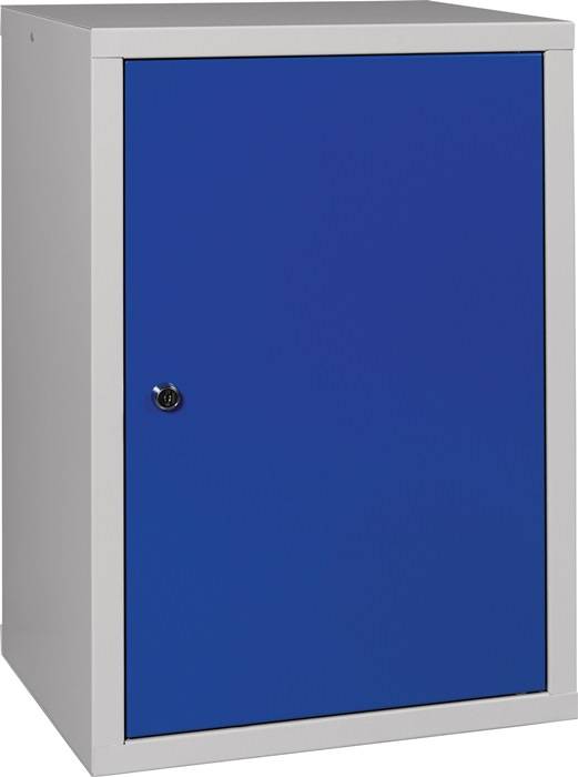 Hängeschrank H600xB400xT300mm Vollblech,1 BD lichtgrau/enzianblau-0