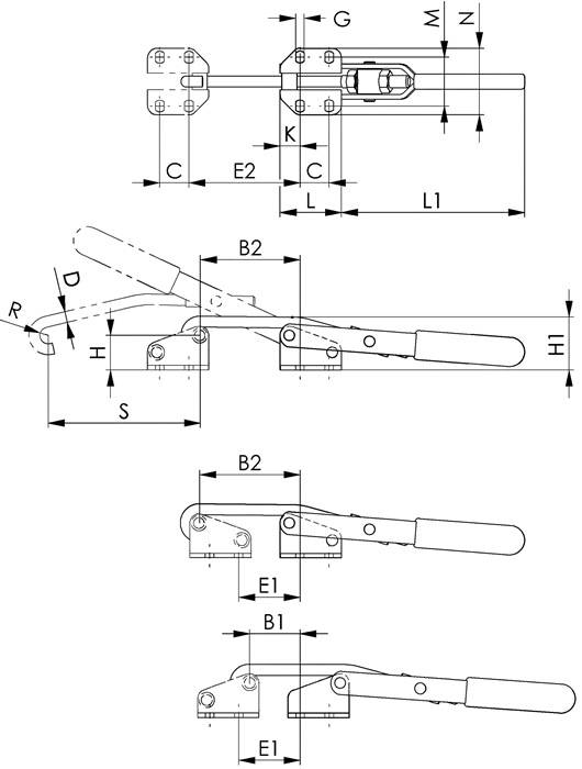 Verschlussspanner Nr.6847NI Gr.5 horiz.AMF-1