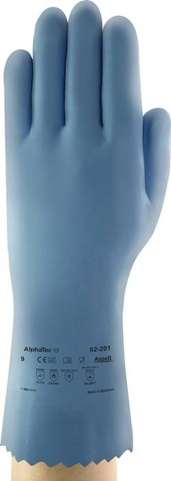 Chemiehandschuh AlphaTec® 62-201 Gr.10 blau EN 388,EN 374,EN 407 PSA III ANSELL
