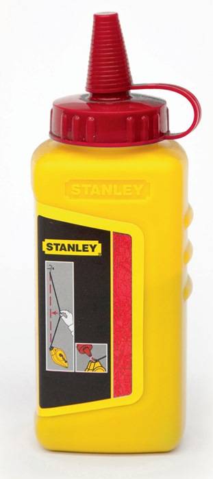 Schlagschnurkreide 225g rot wasserfest,schwer löslich Ku.-Flasche STANLEY-0
