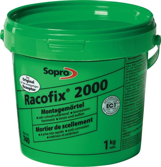 Montagemörtel Racofix® 2000 1:3 Raumteile (Wasser/Mörtel) 1kg Eimer SOPRO-0